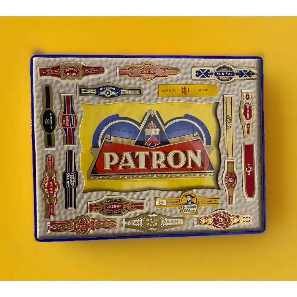 Framed Cigar Box Label and 18 Cigar Labels 7